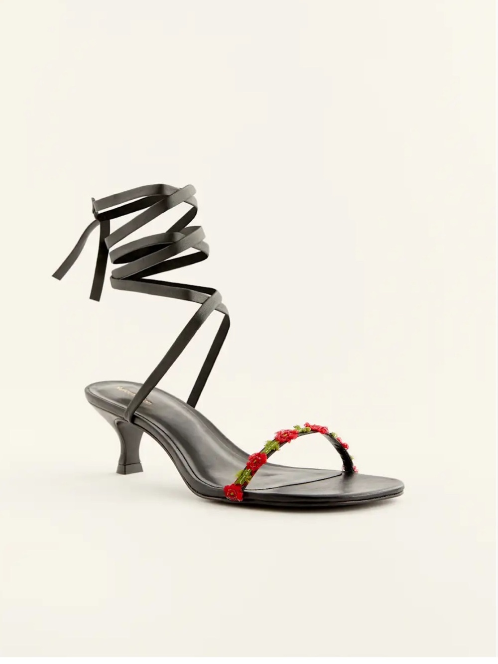Reformation Carina Floral Lace Up Heel